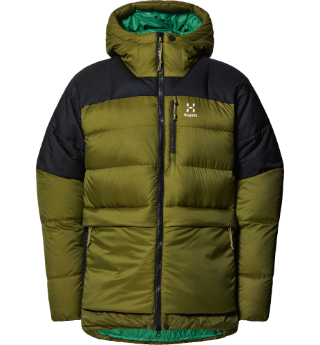 Haglöfs Men's Riksgränsen Down 800 Hood Olive Green/True Black