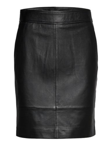 Francie Mini Leather Skirt Lyhyt Hame Black Second Female