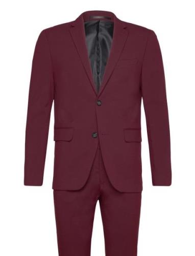 Plain Mens Suit - Normal Lenght Puku Burgundy Lindbergh