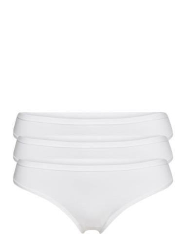 Brief 3 Pack Thong Reg Carin Stringit Alusvaatteet White Lindex