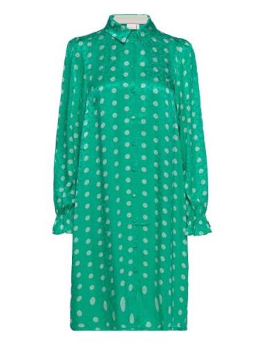 Nubell Shirt Dress Lyhyt Mekko Green Nümph