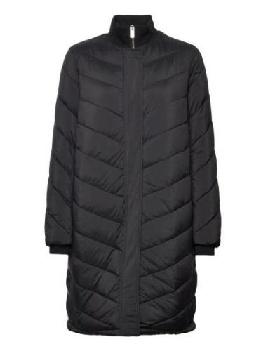 Yasbonira Ls Down Jacket Topattu Pitkä Takki Black YAS