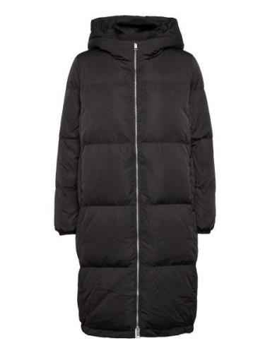 Yasmillys Down Jacket S. Topattu Pitkä Takki Black YAS