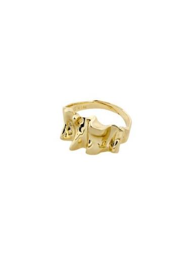 Willpower Recycled Sculptural Ring Gold-Plated Sormus Korut Gold Pilgr...