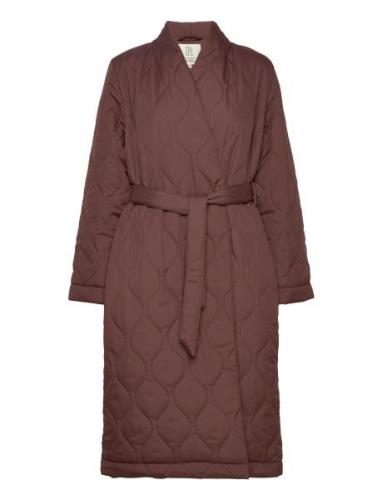 Kimono Jacket Topattu Pitkä Takki Burgundy R-Collection