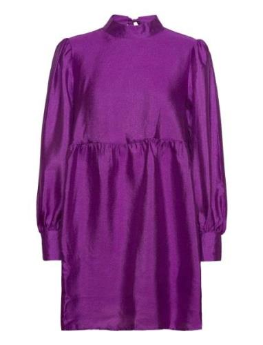 Vilupa L/S Short Dress Lyhyt Mekko Purple Vila