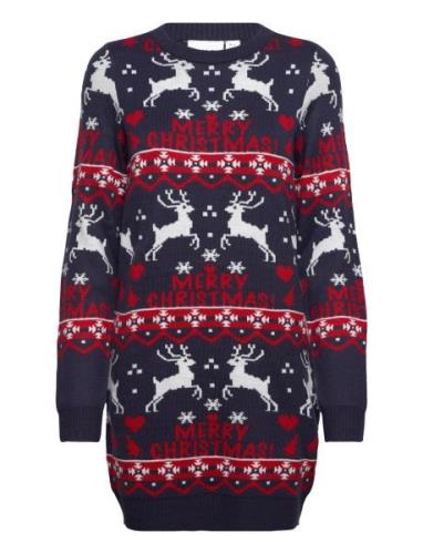 Vianna Reindeer Christmas Knit Dress/Ka Lyhyt Mekko Multi/patterned Vi...