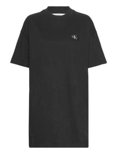 Badge T-Shirt Dress Lyhyt Mekko Black Calvin Klein Jeans