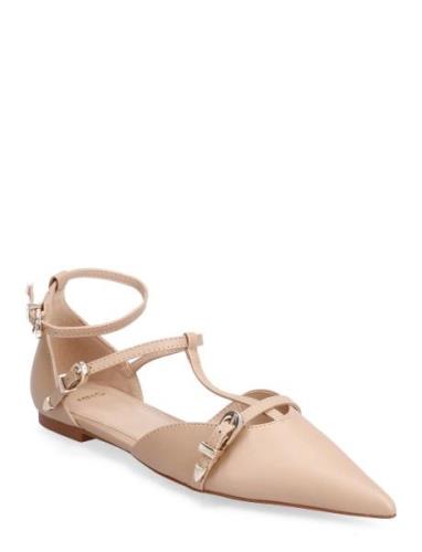 Shoes With Decorative Toe And Buckle Ballerinat Beige Mango