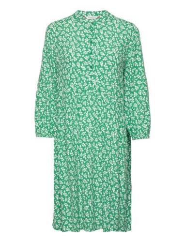 Dress With Volant Printed Lyhyt Mekko Green Tom Tailor