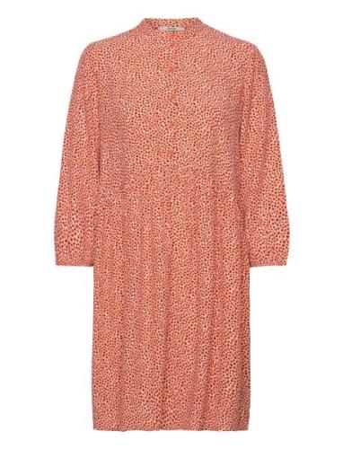 Woven Midi Dress With All-Over Pattern Lyhyt Mekko Orange Esprit Casua...