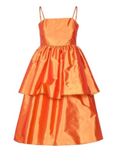 Tafetta Dream Dress Lyhyt Mekko Orange Bzr
