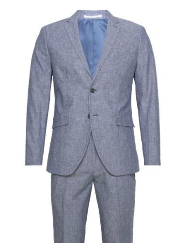 Jprriviera Linen Suit Slim Fit Puku Blue Jack & J S