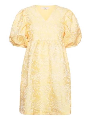 Lotusina Dress Lyhyt Mekko Yellow A-View