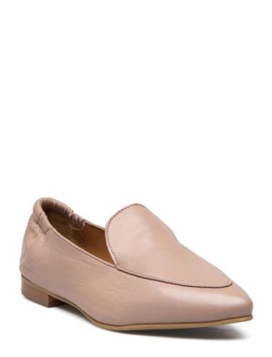 Biatracy Leather Loafer Loaferit Matalat Kengät Pink Bianco