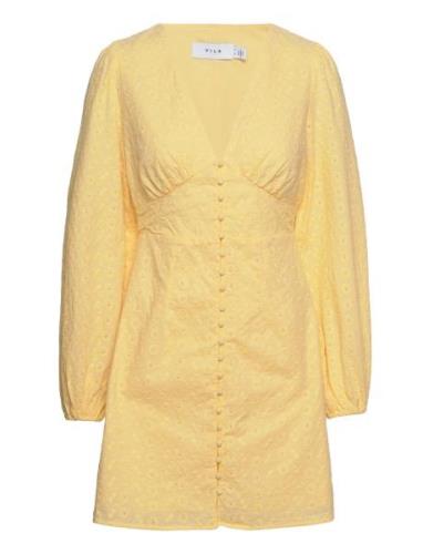 Vimalina L/S Puff Sleeve Short Dress/Ka Lyhyt Mekko Yellow Vila