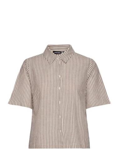 Pclorna Ss Shirt Bc Toppi Brown Pieces