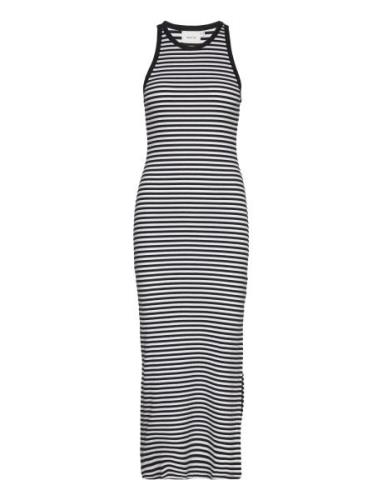 Drewgz Striped Sl Long Dress Maksimekko Juhlamekko Black Gestuz