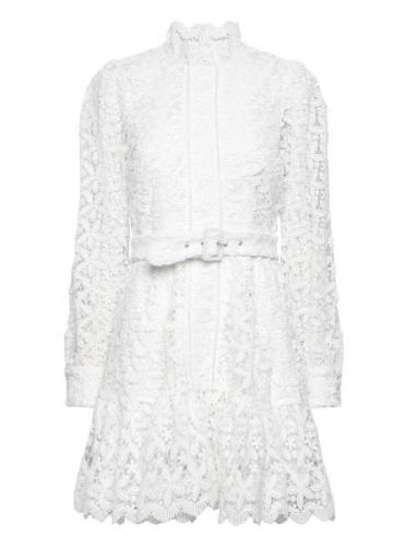 Slfsilja Ls Embroidery Short Dress Solid Lyhyt Mekko White Selected Fe...