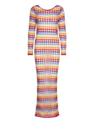 Multi-Coloured Crochet Dress Maksimekko Juhlamekko Multi/patterned Man...