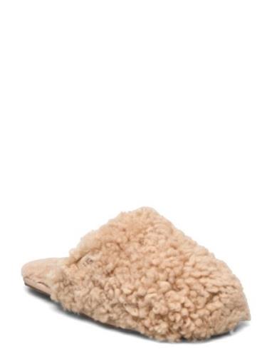 W Maxi Curly Slide Aamutossut Tohvelit Beige UGG