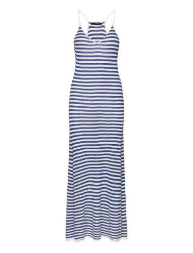 Striped Jersey Dress Maksimekko Juhlamekko Blue Mango