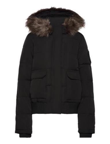 Everest Hooded Puffer Bomber Bombertakki Black Superdry