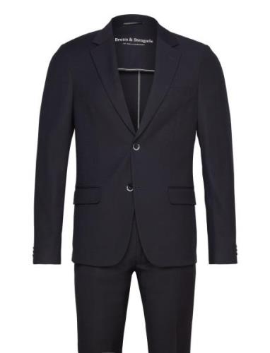 Bs Marin Slim Fit Suit Set Puku Black Bruun & Stengade