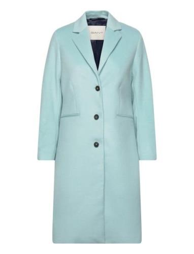 Wool Blend Tailored Coat Outerwear Coats Winter Coats Blue GANT