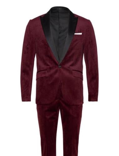 Velvet Tuxedo Suit Puku Burgundy Lindbergh