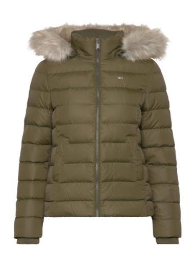 Tjw Basic Hooded Down Jacket Vuorillinen Takki Topattu Takki Khaki Gre...