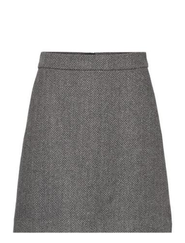 Slfhera-Ula Hw Mini Wool Skirt Lyhyt Hame Black Selected Femme