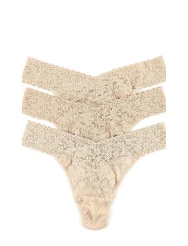 48113Pk - Original Rise Thong - 3 Pack Stringit Alusvaatteet Beige Han...