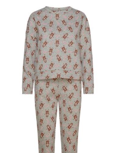 Pcxmas Chilli Sweat Set Bc Pyjama Grey Pieces