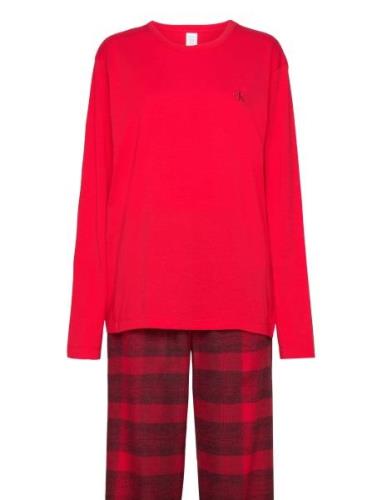 L/S Pant Set Pyjama Red Calvin Klein