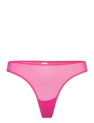 Mesh Thong Stringit Alusvaatteet Pink Understatement Underwear