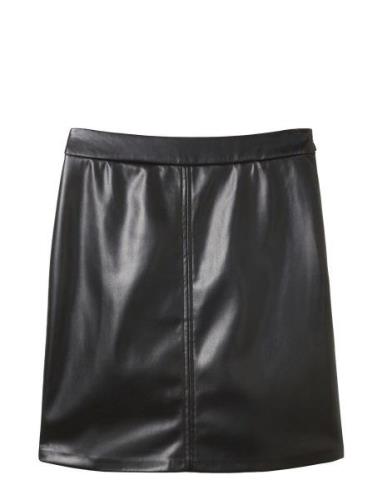 Skirt Fake Leather Lyhyt Hame Black Tom Tailor
