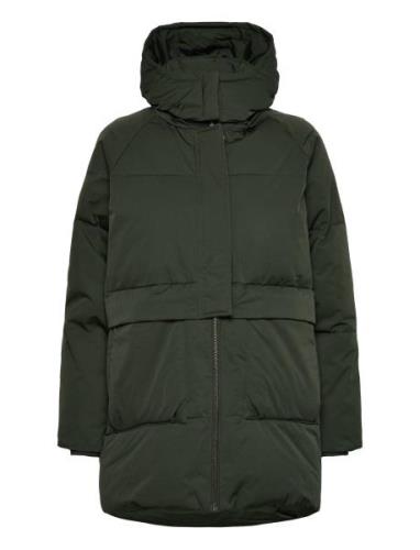 Mschpetra Pavinaria Hood Jacket Topattu Pitkä Takki Green MSCH Copenha...