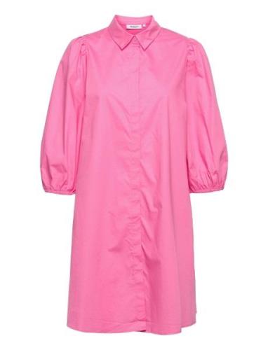 Petronia 3/4 Shirt Dress Lyhyt Mekko Pink MSCH Copenhagen