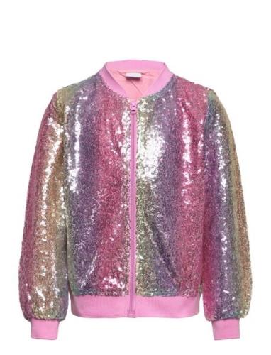 Jacket Bomber Rainbow Sequince Bombertakki Pink Lindex