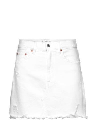 Denim Mini-Skirt Lyhyt Hame White Mango