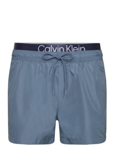 Short Double Waistband Uimashortsit Blue Calvin Klein