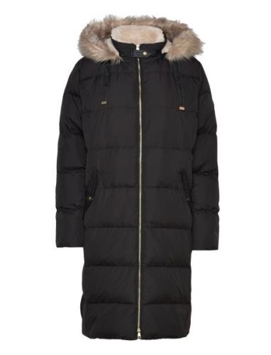 Polyester/Down-Hd Diamond Puffer Topattu Pitkä Takki Black Lauren Ralp...