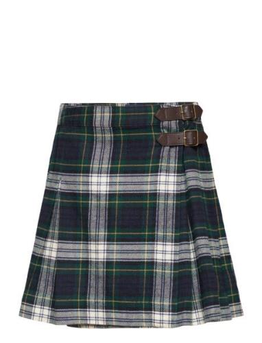 Plaid Pleated Cotton Twill Skirt Mekko Hame Green Ralph Lauren Kids