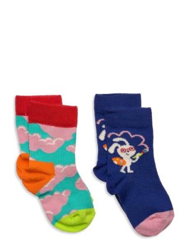 2-Pack Kids Clouds Sock Sukat Multi/patterned Happy Socks