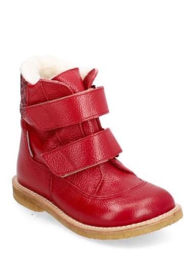 Boots - Flat - With Velcro Talvikengät Tarroilla Red ANGULUS