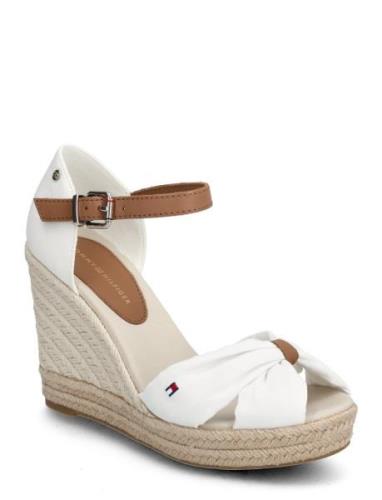 Basic Open Toe High Wedge Kiilakorkokengät White Tommy Hilfiger