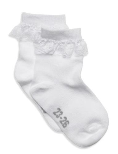 Ankle Sock W. Lace Sukat White Minymo