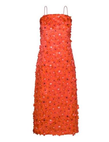 Emmy, 1506 3D Embroidery Nylon Polvipituinen Mekko Orange STINE GOYA