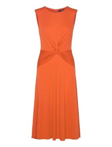 Twist-Front Jersey Dress Polvipituinen Mekko Orange Lauren Ralph Laure...